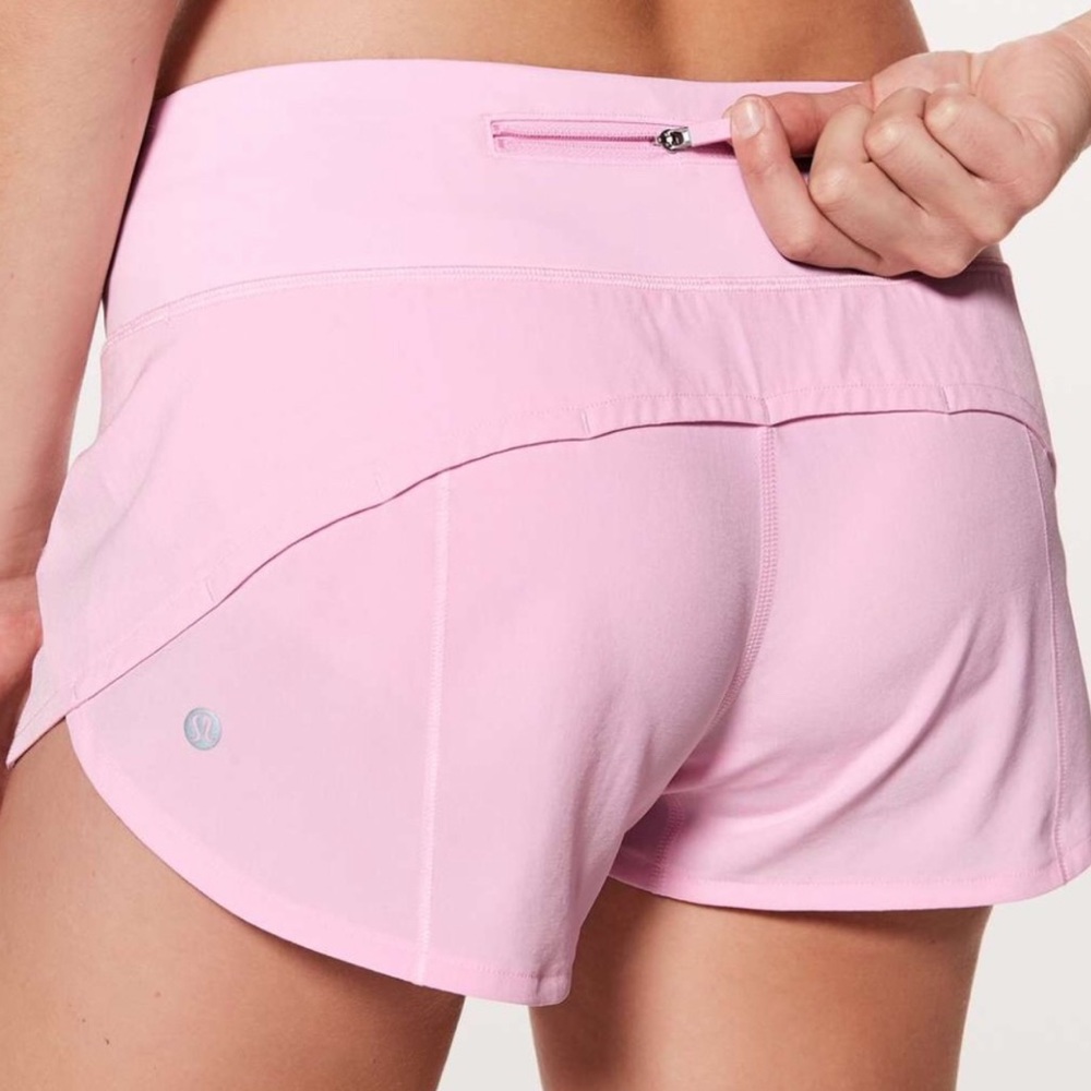 Lululemon speed up shorts pearl pink